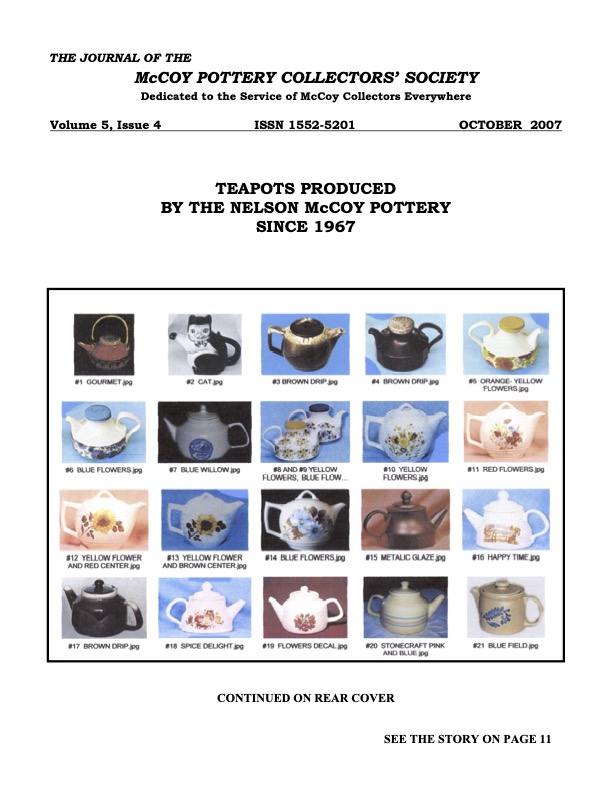 October 2007 Journal McCoy Pottery Collectors Society McCoy Pottery