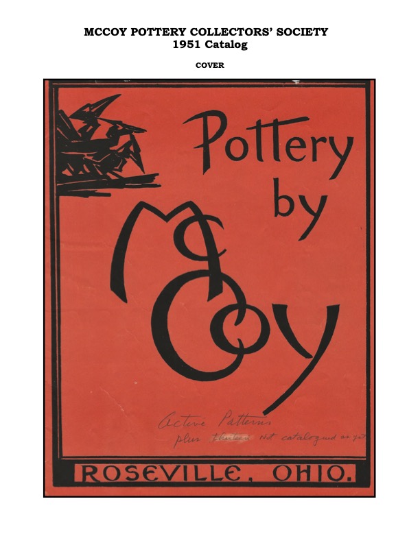 1951 Catalog - McCoy Pottery Collectors Society - McCoy Pottery ...